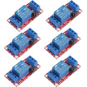 6Pcs DC 12V 1 Channel Relay Module With Optocoupler Isolation Support High or Low Level Trigger