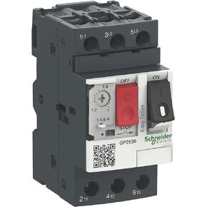 Schneider Electric GP2E01 Easy TeSys 3 Phase Manual Thermal Magnetic Motor Starter, 3 Pole, Screw Clamp Terminals, Push Button, 0.1-0.16 Amps in Saudi Arabia