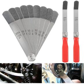 A308 Offset Valve Tappet Gauge Set Premium 11-Blade Feeler Gauge Kit Sizes from 0.004" to 0.014" Includes Two Red Handles in Kuwait