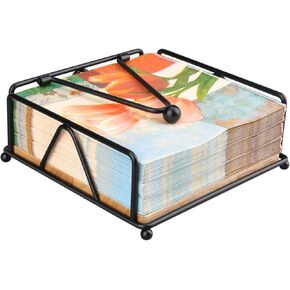 Aeibun Metal Napkin Holder for Table with Weight Arm - Flat Paper Napkins Holders for Kitchen Table, Farmhouse Towel Tissue Holder Dispenser for Cocktail, Bathroom, Room Decor, Party, Countertop