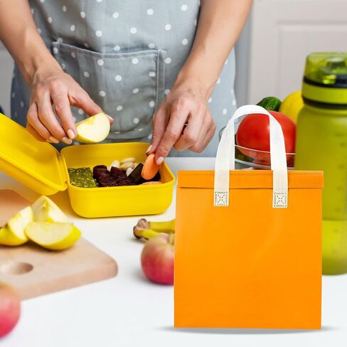 أكياس باتيكل المعزولة، 35 قطعة من أكياس التبريد العازلة للبقالة، أكياس حرارية مقاس 9.4 × 5.9 × 10.2 بوصة لتوصيل الأطعمة المجمدة الساخنة والباردة، باللون الأبيض in Kuwait