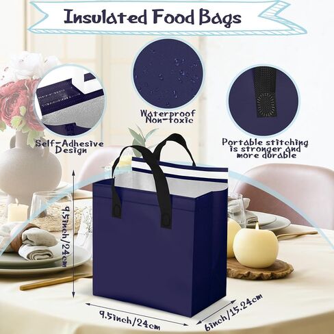 كاكتيين 150 قطعة من اكياس الطعام المعزولة، اكياس معزولة حراريا، اكياس طعام للقهوة والحليب والشاي والطعام البارد الساخن، شنطة تبريد لتوصيل الطعام والمطاعم والبقالة والنزهة، 5 الوان in Kuwait