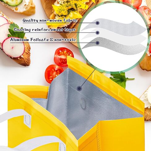 كاكتيين 150 قطعة من اكياس الطعام المعزولة، اكياس معزولة حراريا، اكياس طعام للقهوة والحليب والشاي والطعام البارد الساخن، شنطة تبريد لتوصيل الطعام والمطاعم والبقالة والنزهة، 5 الوان in Kuwait