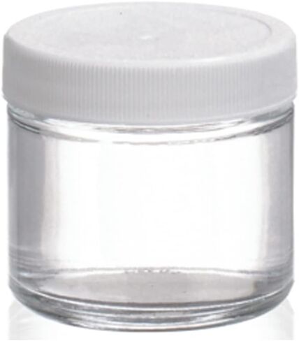Wheaton W216913 Clear Glass 4oz Straight Sided Jar, with 58-400 Black Phenolic Rubber Lined Screw Cap (Case of 24) in Saudi Arabia