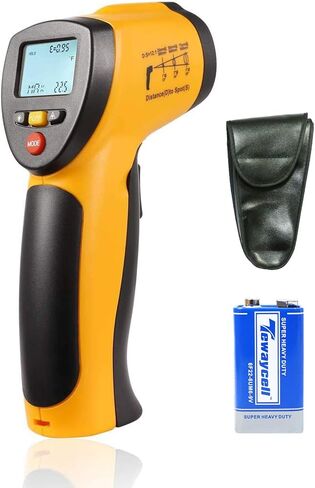 ميزان حرارة رقمي بالأشعة تحت الحمراء، مسدس درجة حرارة ليزر بدون تلامس -58 درجة فهرنهايت ~ 716 درجة فهرنهايت (-50 درجة مئوية ~ 380 درجة مئوية) لطهي الطعام، صيانة السيارات، إصلاحات المنزل (بطارية 9 فولت متضمنة) in Kuwait