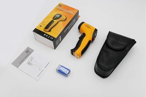 ميزان حرارة رقمي بالأشعة تحت الحمراء، مسدس درجة حرارة ليزر بدون تلامس -58 درجة فهرنهايت ~ 716 درجة فهرنهايت (-50 درجة مئوية ~ 380 درجة مئوية) لطهي الطعام، صيانة السيارات، إصلاحات المنزل (بطارية 9 فولت متضمنة) in Kuwait