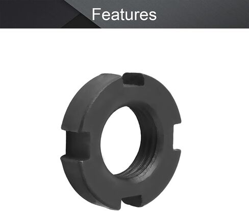 MroMax M16x8mm Retaining Slotted Round Nuts,Carbon Steel 4-Slot Spanner Nut for Roller Bearing Pump Valve Black 4Pcs in Saudi Arabia