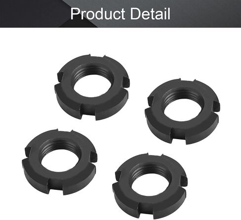 MroMax M16x8mm Retaining Slotted Round Nuts,Carbon Steel 4-Slot Spanner Nut for Roller Bearing Pump Valve Black 4Pcs in Saudi Arabia