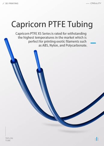 انبوب بودين اصلي من بولي تترافلورو ايثلين (1 متر) سلسلة XS لفتيل 1.75 ملم مع قاطع انبوب تفلون PTFE وتركيبات هوائية مطورة PC4-M6 وPC4-M10 مع اسنان معدنية ومشبكين ازرق in Kuwait