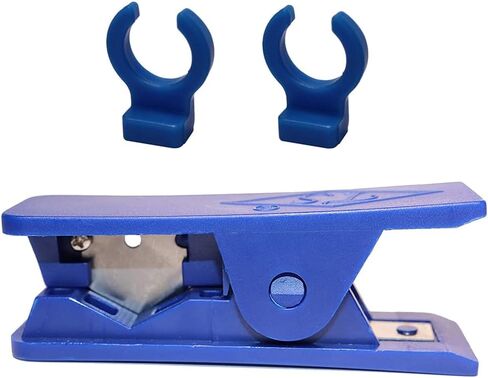 انبوب بودين اصلي من بولي تترافلورو ايثلين (1 متر) سلسلة XS لفتيل 1.75 ملم مع قاطع انبوب تفلون PTFE وتركيبات هوائية مطورة PC4-M6 وPC4-M10 مع اسنان معدنية ومشبكين ازرق in Kuwait