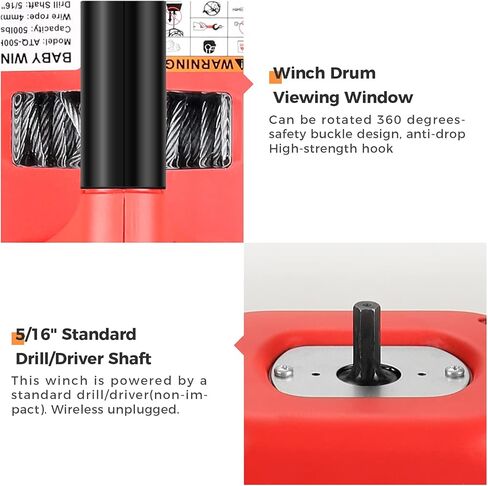 انبول رافعة مثقاب محمولة بسعة 750 باوند مع سلك ستيل بطول 40 قدم للرفع والسحب in Kuwait