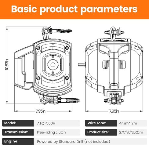 انبول رافعة مثقاب محمولة بسعة 750 باوند مع سلك ستيل بطول 40 قدم للرفع والسحب in Kuwait