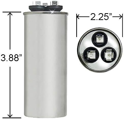 مكثف دائري ClimaTek - يناسب Goodman Amana # CAP050450440CT | 45/5 فائق التوهج MFD 370/440 فولت تيار متردد in Kuwait