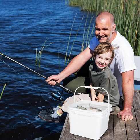 دلو بلاستيكي مربع سعة 2 جالون 68 مل من ميفوسي، دلو بلاستيكي ابيض بمقابض لحفظ الطعام مع غطاء، دلو صناعي لتخزين الطلاء، 10 قطع in Kuwait