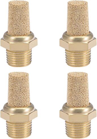 uxcell 1/2 PT Sintered Bronze Exhaust Muffler with Brass Body Protruding 4pcs in Saudi Arabia