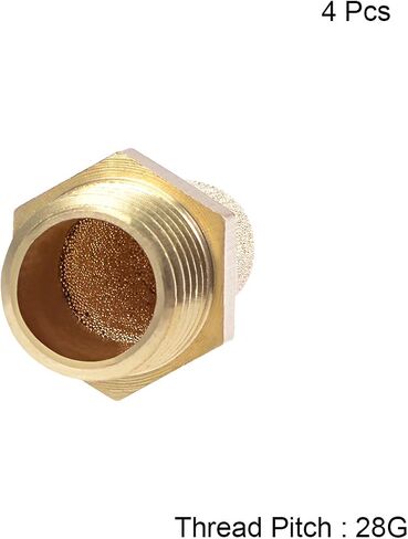 uxcell 1/2 PT Sintered Bronze Exhaust Muffler with Brass Body Protruding 4pcs in Saudi Arabia