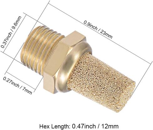 uxcell 1/2 PT Sintered Bronze Exhaust Muffler with Brass Body Protruding 4pcs in Saudi Arabia
