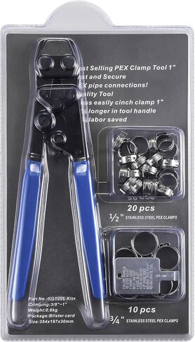 100 PCS 1 Inch PEX Cinch Clamp Rings, 304 Stainless Steel Single Ear Hose Clamps for Plumbing and Pipe Fitting Connections, PEX tubing Pipe Fitting by RTHIEAI in Kuwait