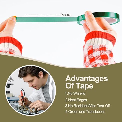 ASKIZ 4 لفات شريط حراري للضغط الحراري، 10 مم × 33 م (108 قدم) شريط درجة حرارة عالية، شريط مقاوم للحرارة، شريط نقل الحرارة للتسامي، شريط ضغط فينيل حراري لأقمشة التي شيرت، لوحة الدائرة in Kuwait