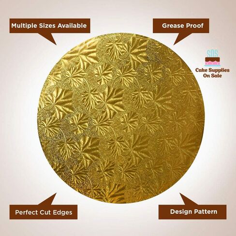 طبول لوحة كيك متينة مستديرة ذهبية 30.48 سم لعرض الكعك، سمك 1.27 سم، (عبوة واحدة) in Kuwait