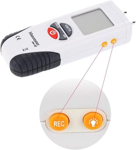 Digital Manometer, Portable Handheld Air Vacuum/Gas Pressure Gauge Meter 11 Units with Backlight, ±13.78kPa ±2PSI, Suitable for Differential Pressure of 1-2 Pipes, Ventilation HVAC in Kuwait