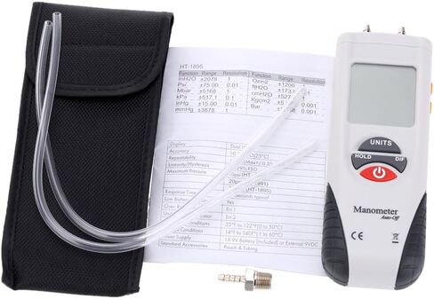Digital Manometer, Portable Handheld Air Vacuum/Gas Pressure Gauge Meter 11 Units with Backlight, ±13.78kPa ±2PSI, Suitable for Differential Pressure of 1-2 Pipes, Ventilation HVAC in Kuwait