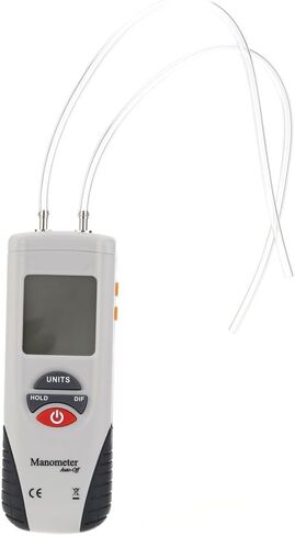 Digital Manometer, Portable Handheld Air Vacuum/Gas Pressure Gauge Meter 11 Units with Backlight, ±13.78kPa ±2PSI, Suitable for Differential Pressure of 1-2 Pipes, Ventilation HVAC in Kuwait