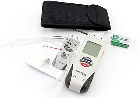 Digital Manometer, Portable Handheld Air Vacuum/Gas Pressure Gauge Meter 11 Units with Backlight, ±13.78kPa ±2PSI, Suitable for Differential Pressure of 1-2 Pipes, Ventilation HVAC in Kuwait