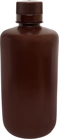 EISCO Reagent Bottle, Amber, 1000mL - Narrow Mouth with Screw Cap - HDPE Labs in Saudi Arabia