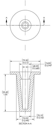 Capplugs 99394003 غطاء بلاستيكي مدبب وسدادة. T-45A، PE-LD، غطاء OD 2.685 بوصة، معرف التوصيل 2.99 بوصة، أحمر (عبوة من 20 قطعة) in Kuwait