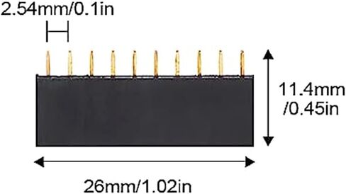 2.54mm 0.1" 1x20Pin Female Socket Pin Row 20P Single Row Straight Female/Male Socket/Pin Header Connectors, Pack of 20 in Saudi Arabia