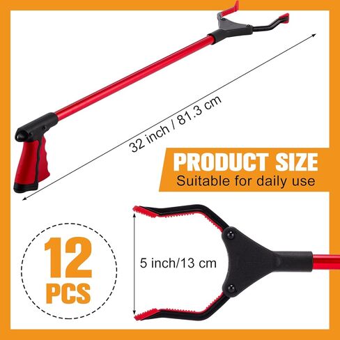 Umigy 12 قطعة أداة Grabber Reacher لكبار السن بطول 32 بوصة، مخلب قمامة طويل لالتقاط عصا المنتزع العلوي، أداة مساعدة للوصول إلى أداة التقاط القمامة، منتقي القمامة، تمديد الذراع (متعدد الألوان) in Saudi Arabia
