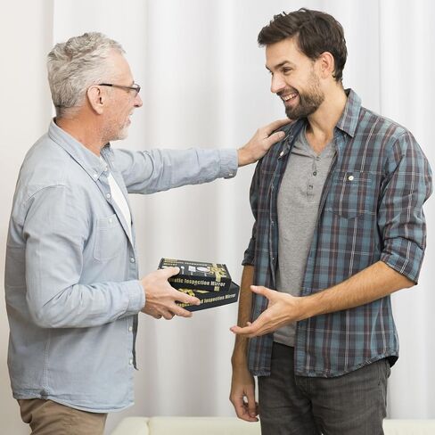 مراة فحص تلسكوبية بمشبك قلم من 4 قطع، مراة فحص تلسكوبية دوارة 360 درجة قابلة للتعديل هدية الاب / عربة فحص بمقبض طويل، مراقبة الرموش والفم (بيضاوية، مربعة، دائرية) in Kuwait