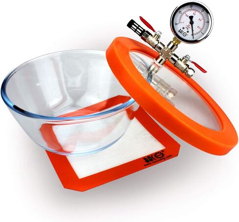 BACOENG 2.8 QT Glass Pyrex Vacuum and Degassing Chamber with Acrylic Lid Perfect for Degassing Silicones, Epoxies and Essential Oils in Kuwait