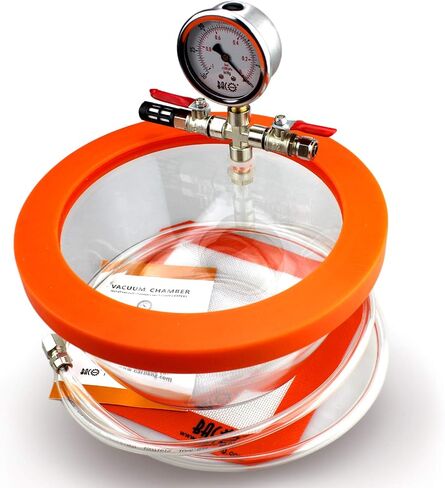 BACOENG 2.8 QT Glass Pyrex Vacuum and Degassing Chamber with Acrylic Lid Perfect for Degassing Silicones, Epoxies and Essential Oils in Kuwait