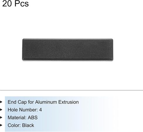 MECCANIXITY 20Pcs Standard Plastic Rectangle Aluminum Extrusion End Cap Black 120x30mm for Trolley, Fish Tank Rack, Storage Rack in Kuwait