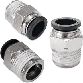 3PCS Male Straight 1/2 Inch Tube OD x 1/2 Inch NPT Thread Push to Connect Fitting,Pneumatic Air Fitting (1/2''OD X 1/2''NPT, 3) in Kuwait