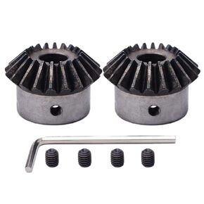 2Pcs Bevel Gear Tapered Bevel Pinion Gear Bevel Gears 2 Module 20 Teeth for Hardware Mechanical Rotation (20T 14mm Hole)