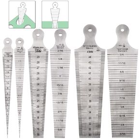 Keadic 3Pcs Stainless Welding Taper Gauge Test Set, 1-15mm/15-30mm/30-45mm Feeler Gage Rulers Gap Hole Inspection Tool Inch & Metric Standard for Size Measurement (1/64"-5/8", 5/8"-3/16", 3/16"-3/4") in Kuwait