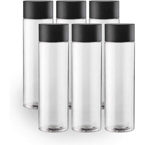 1-Pack Empty Plastic Juice Bottles with Caps Reusable 400ml Durable Water Bottles great Sensory Bottles and Smoothie Bottles with Black Lids Great Calming Bottles for Sensory Crafts