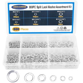 Spring Lock Washers Split Lock Zinc Washers Assortment kit M3 M4 M5 M6 M8 M10 800 Pieces in Kuwait