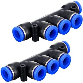 Metalwork Push to Connect Inline Manifold Union Tubing Fitting, 12mm 1/2" Tube OD (Pack of 5) in Saudi Arabia