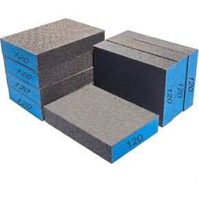 16 PCS Sanding Sponges Combination Set，Coarse Medium Fine Superfine Assortment Washable and Reusable Sanding Blocks for Wood Metal Wall Polishing (Blue, 16 PCS Set)
