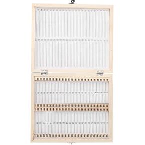 100 قطعة صندوق تخزين منزلق خشبي، شرائح مجهرية مُجهزة من الزجاج البيولوجي، لتعليم العلوم البيولوجية الأساسية in Kuwait