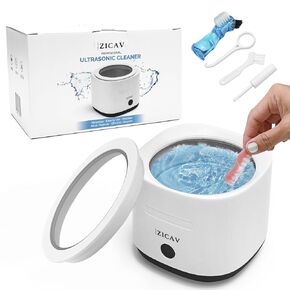 ZICAV Retainer Cleaner Machine - Ultrasonic Jewelry Cleaner - Denture Cleaner Machine, Mouth Guard, Aligner, Dental Pod Cleaner - Ultrasonic Dental Cleaner for all Dental Appliances, Brush Kit,180 ML. in Saudi Arabia