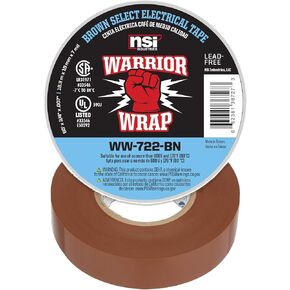 NSI WarriorWrap Select 3/4 بوصة × 60 قدم 7 مل شريط كهربائي من الفينيل، بني in Kuwait