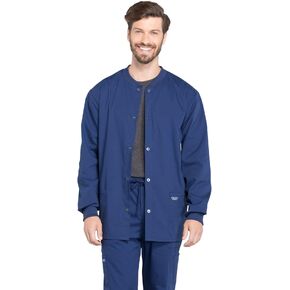 Cherokee Men's Snap Front Jacket with Long Sleeve Rib-knit Collar and Cuffs WW360