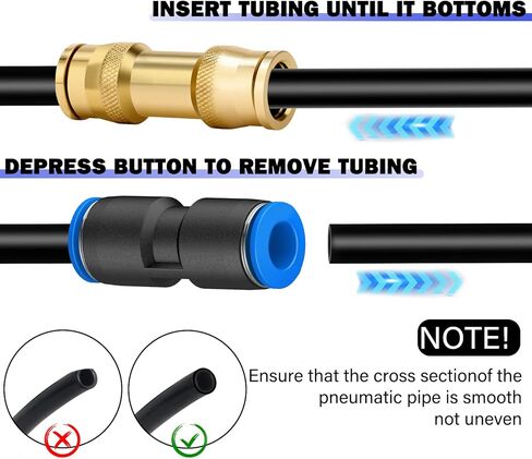 اييلكس ماجيك تركيبات خرطوم الهواء سريعة التوصيل من النايلون ووصلات ان بي تي وخطوط الهواء النحاسية مجموعات متنوعة معتمدة من وزارة النقل (عبوة من 44 قطعة) in Kuwait
