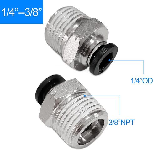 10 قطعة ذكر مستقيم 1/4 بوصة أنبوب OD x 3/8 بوصة NPT الموضوع دفع لتوصيل المناسب ، تركيب الهواء الهوائي in Kuwait