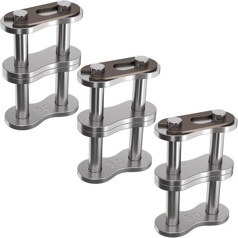 CustomyLife 3pcs #50-2 Double Strand Roller Chain Connecting Link, Adjustable Rustproof Carbon Steel Connector Link for 10A-2#50H-2 Roller Chain in Saudi Arabia